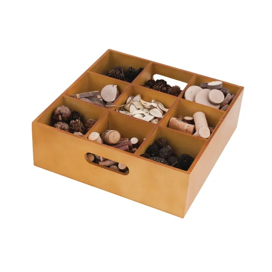 Wooden Sorting Tray - 9 holes - Modern Teaching Aids NZ
