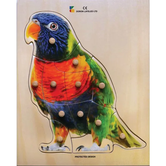 Rainbow Lorikeet Knob Puzzle 11pcs - Modern Teaching Aids NZ