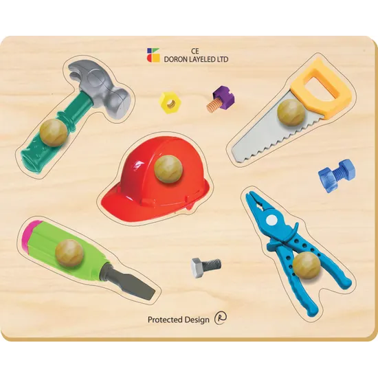 Tools Wooden Knob Puzzle 5 Pieces - Modern Teaching Aids NZ