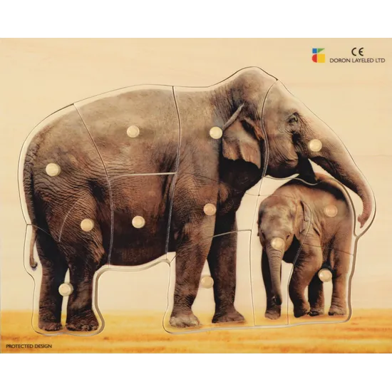 Wooden Elephant Puzzle - 12 Pieces