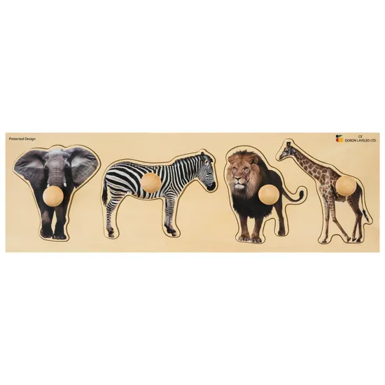 Wild Animals Knob Puzzle 4 Piece - Modern Teaching Aids NZ