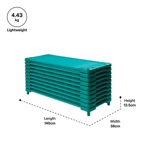 Childrens Sleeping Bed 56 X 140cm Teal Green - Modern Teaching Aids NZ