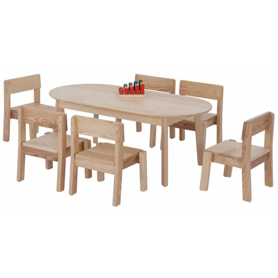 Harmony Education - Solid Timber Oval Table - 45 cm (H) - Modern Teaching Aids NZ