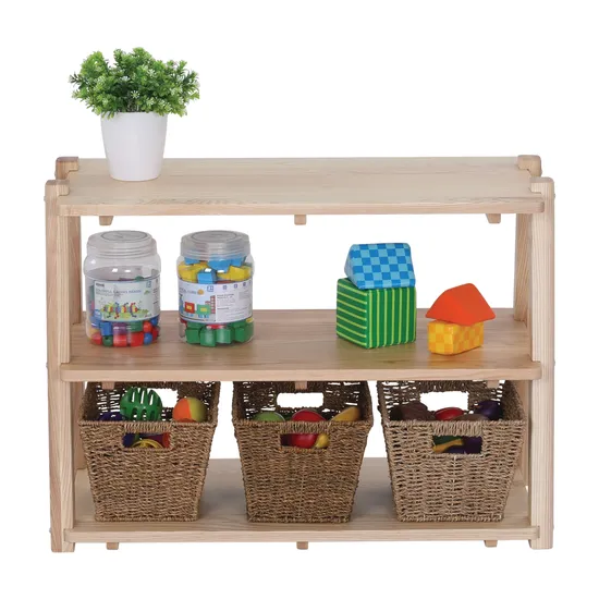 Harmony Education - Solid Timber Open Frame Shelf - Double - Modern Teaching Aids NZ