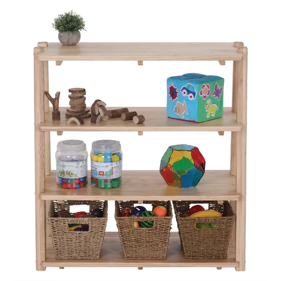 Harmony Education - Solid Timber Open Frame Shelf - Triple - Modern Teaching Aids NZ