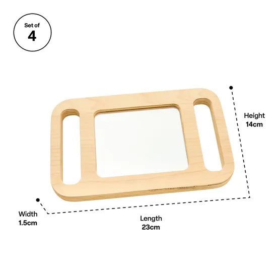 Wooden Mirror Viewer - Set of 4 - Modern Teaching Aids NZ