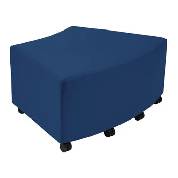 Natural Spaces Curved Hive Shelving and Ottomans - Steel Blue Vinyl - Modern Teaching Aids NZ