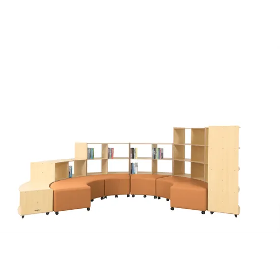 Natural Spaces Curved Hive Shelving and Ottomans - Terracotta - Modern Teaching Aids NZ