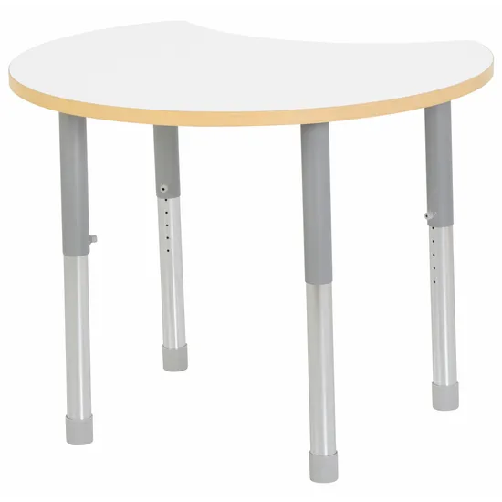 Natural Spaces Adjustable Height Cut Away Table - White - 57-79.5 (H) cm - Modern Teaching Aids NZ