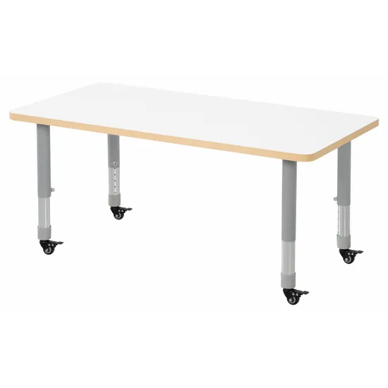 Natural Spaces - Rectangle Table - White - 120 x 60 cm - 39-61.5 cm - Modern Teaching Aids NZ
