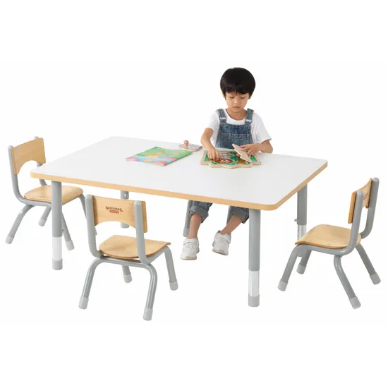 Natural Spaces - Rectangle Table - White - 120 x 80 cm - 39-61.5 cm - Modern Teaching Aids NZ