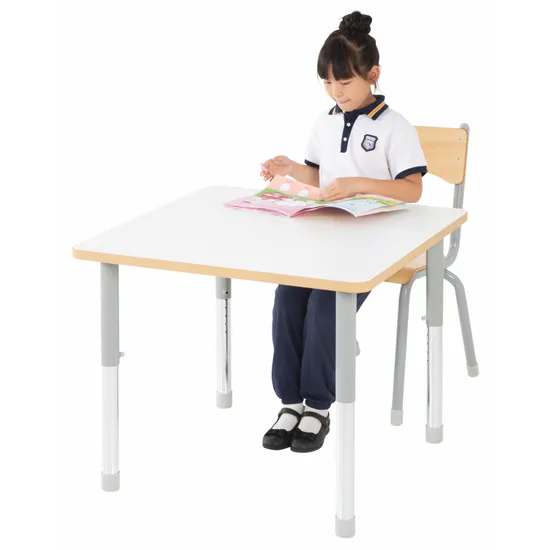 Natural Spaces - Square Table - White - 80 x 80 cm - 57-79.5 cm - Modern Teaching Aids NZ