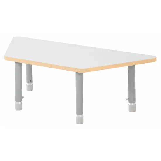 Natural Spaces - Trapezoidal Table - White - 120 x 50 cm - 39-61.5 cm - Modern Teaching Aids NZ