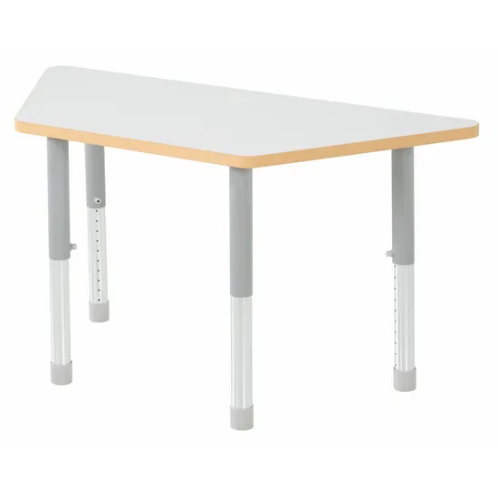 Natural Spaces - Trapezoidal Table - White - 120 x 50 cm - 57-79.5 cm - Modern Teaching Aids NZ