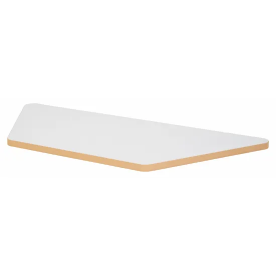 Trapezoidal Tabletop - White - 120 (L) x 50 (W) cm