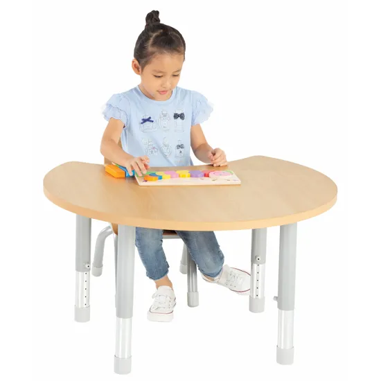 Natural Spaces - Cut Away Table - Natural - 85 x 72 cm - 39-61.5 cm - Modern Teaching Aids NZ