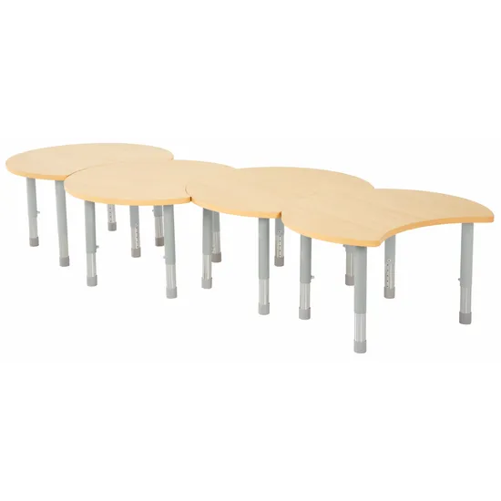 Natural Spaces - Cut Away Table Kit - Natural - Set of 4 - 39-61.5 cm - Modern Teaching Aids NZ