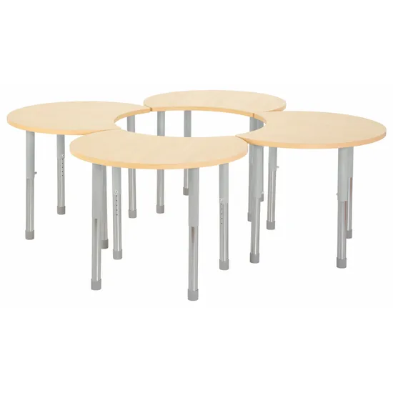 Natural Spaces - Cut Away Tables - Natural - Set of 4 - 57-79.5 cm - Modern Teaching Aids NZ