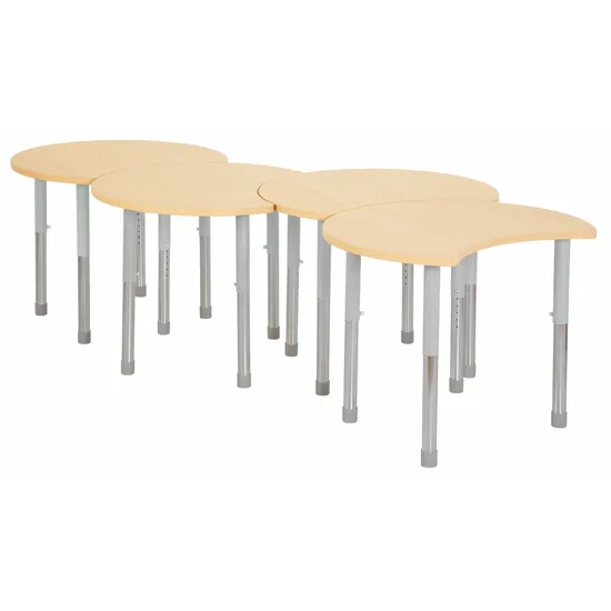 Natural Spaces - Cut Away Tables - Natural - Set of 4 - 57-79.5 cm - Modern Teaching Aids NZ