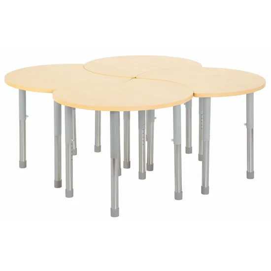 Natural Spaces - Cut Away Tables - Natural - Set of 4 - 57-79.5 cm - Modern Teaching Aids NZ