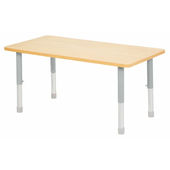 Natural Spaces Adjustable Height Rectangular Table - Natural - 120 (L) x 60 (W) x 57-79.5 (H) cm - Modern Teaching Aids NZ