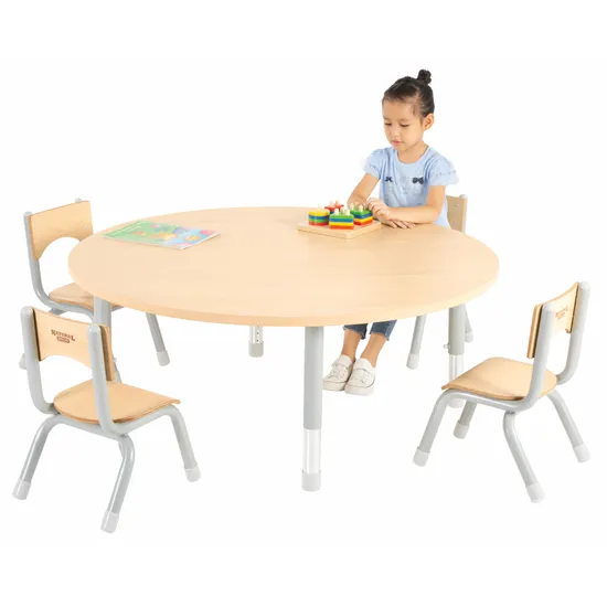 Natural Spaces - Round Table - Natural - 120 cm - 39-61.5 cm - Modern Teaching Aids NZ