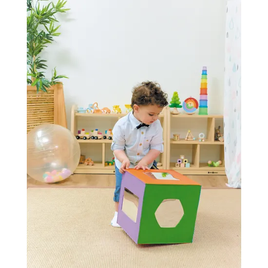 Coloured Cube with Mirror Shapes - Modern Teaching Aids NZ