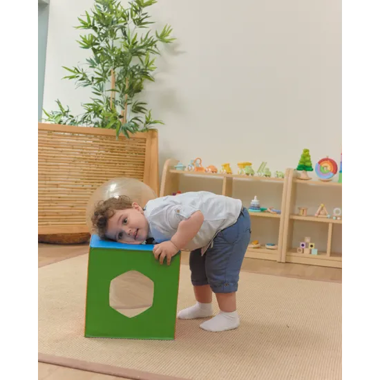 Coloured Cube with Mirror Shapes - Modern Teaching Aids NZ