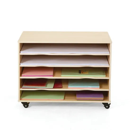 Natural Spaces Wooden Paper Storage Trolley - Modern Teaching Aids NZ