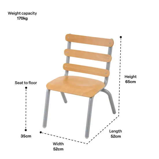 Natural Spaces - Low Heavy Duty Adult Chair - 35 cm Seat Height - Modern Teaching Aids NZ