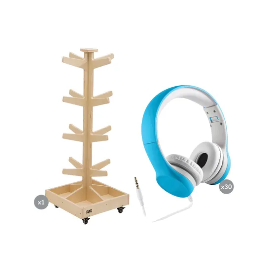 Headphone Tree with 30 Headphones - Modern Teaching Aids NZ