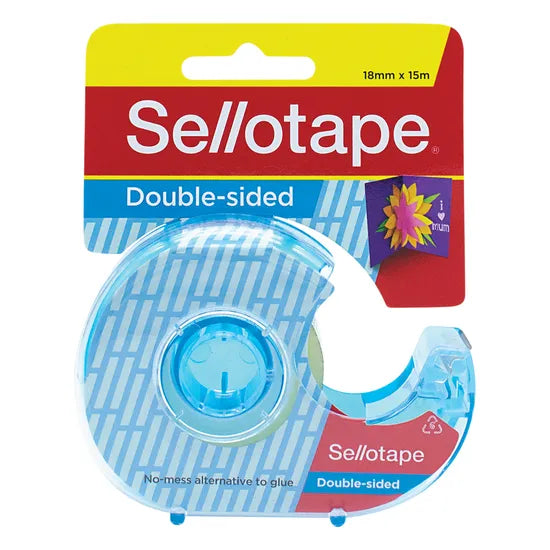 Sellotape Double-Sided Tape 18 mm x 15 m with Dispenser - Modern Teaching Aids NZ
