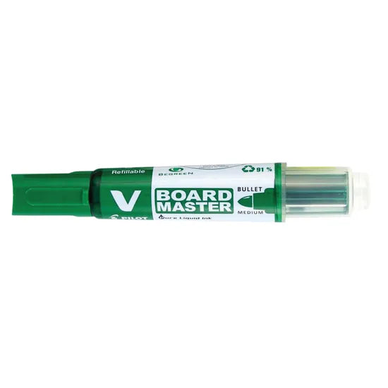 Pilot BegreeN V Master Whiteboard Markers Bullet Tip Green - Pack of 10 - Modern Teaching Aids NZ