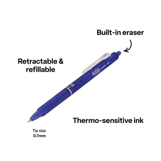 Frixion Clicker Erasable Pen Blue - Modern Teaching Aids NZ