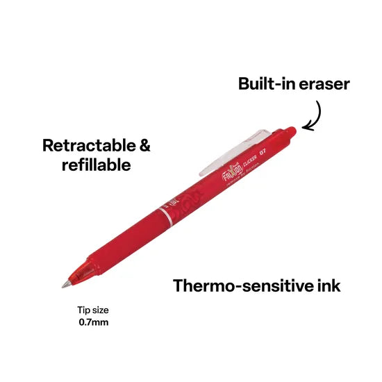 Frixion Clicker Erasable Pen Red - Modern Teaching Aids NZ