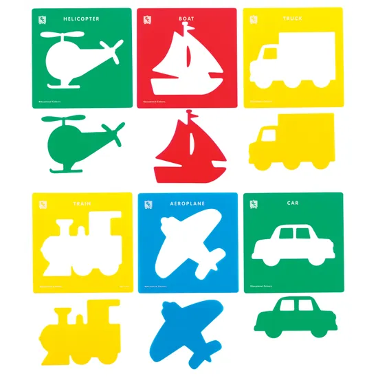 Transport Stencil Set - Pack of 6 - Modern Teaching Aids NZ