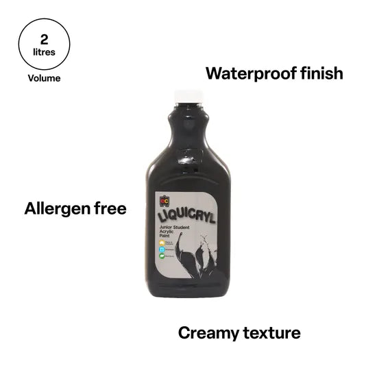 Liquicryl Acrylic Paint 2 L - Black