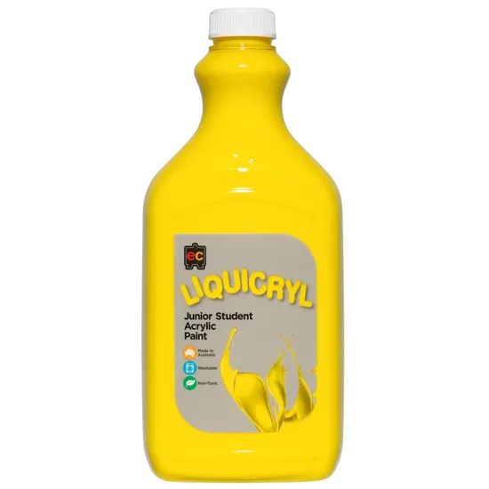 Liquicryl Acrylic Paint - Yellow 2 Litre - Modern Teaching Aids NZ