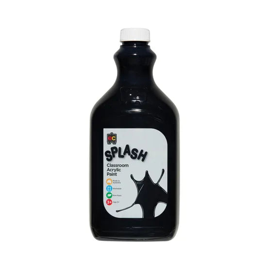 Splash Acrylic Paint 2 L - Liquorice Black - Modern Teaching Aids NZ