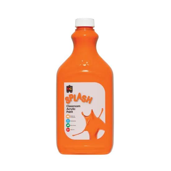 Splash Acrylic Paint 2 L - Tangy Orange - Modern Teaching Aids NZ