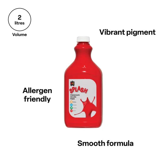 Splash Acrylic Paint 2 L - Toffee Apple Red - Modern Teaching Aids NZ