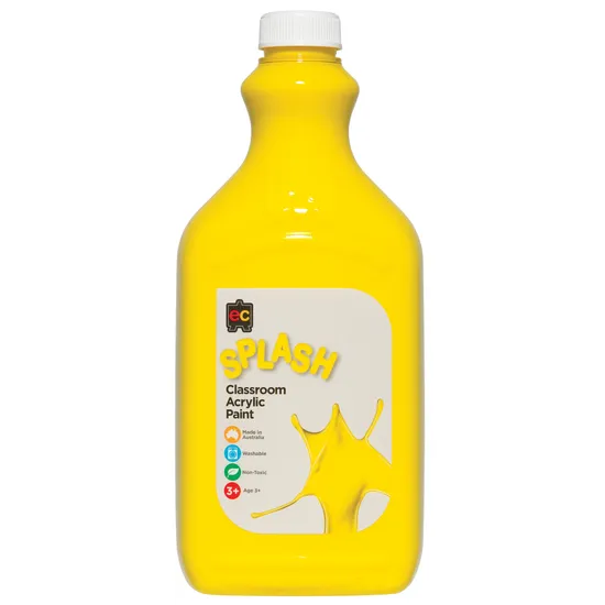 Classroom Splash Acrylic Paint 2L Sunshine Yellow - Modern Teaching Aids NZ
