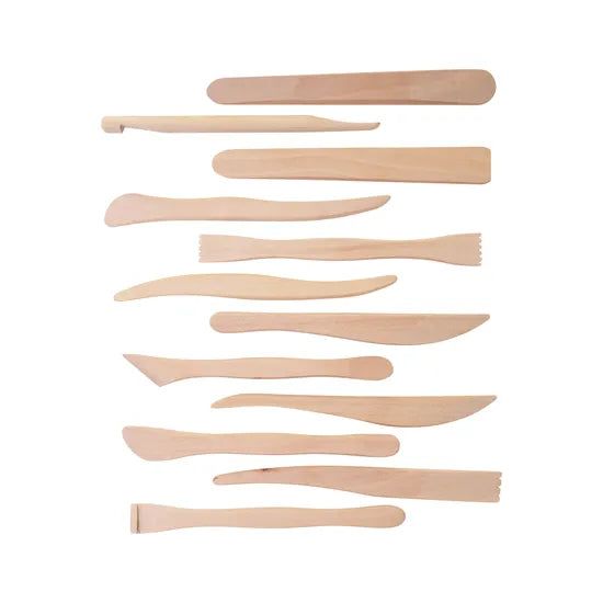 Wooden Modelling Tools - Set of 12 - Modern Teaching Aids NZ