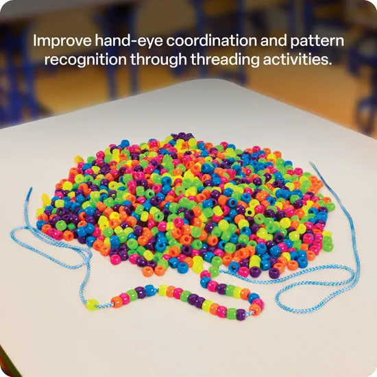 Neon Pony Beads - Pack of 1600 - Modern Teaching Aids NZ