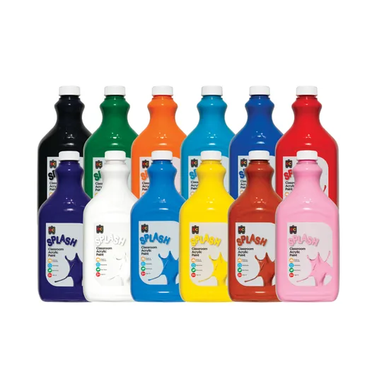 Splash Acrylic Paint 2 L - Set of 12 - Modern Teaching Aids NZ