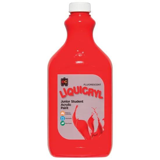 Liquicryl Fluoro Acrylic Paint - Scarlet 2 Litre - Modern Teaching Aids NZ