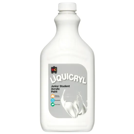 Liquicryl Acrylic Paint - White 2 Litre - Modern Teaching Aids NZ