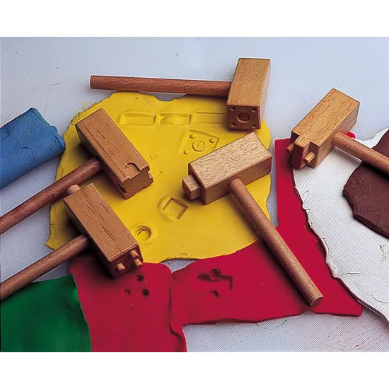 Wooden Clay and Dough Hammers - Pack of 5 - Modern Teaching Aids NZ