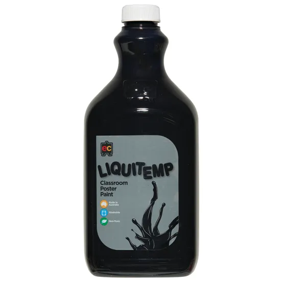 Liquitemp Poster Paint - Black 2 Litre - Modern Teaching Aids NZ