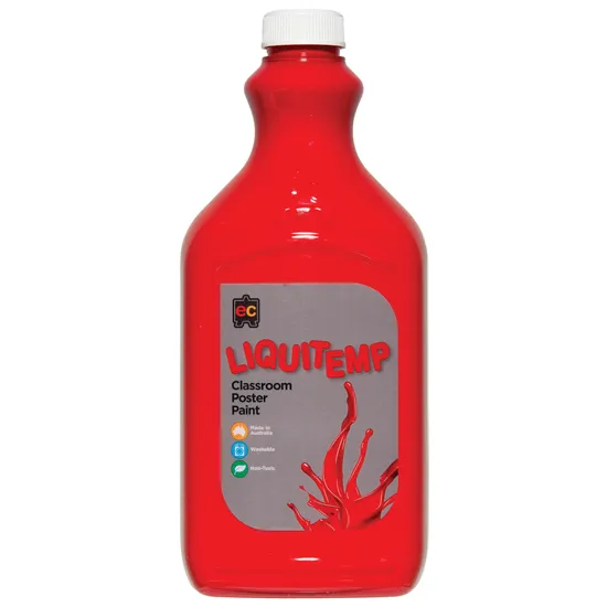 Liquitemp Poster Paint - Brilliant Red 2 Litre - Modern Teaching Aids NZ
